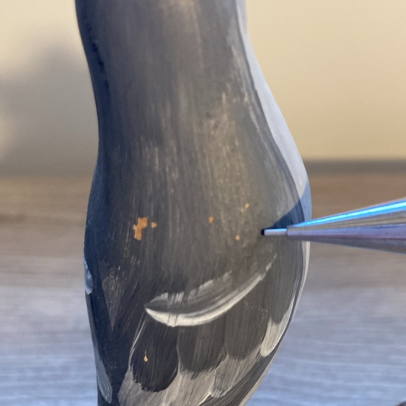 Sculpture cat Bird Figurine on Driftwood hand painted - Picture 3 of 16